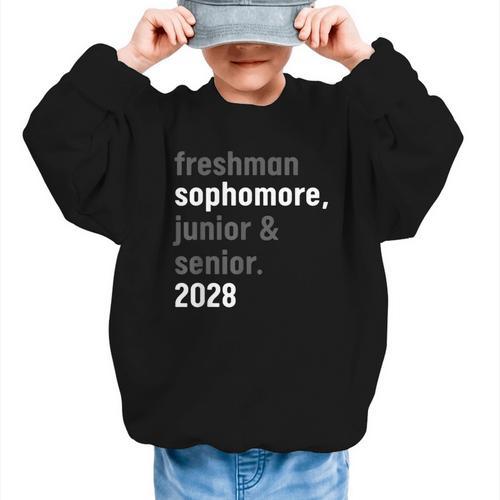 Sophomore Class Of 2028 Shirt Back To School High School Tee Graphic Kid Sweatshirt - Savourry