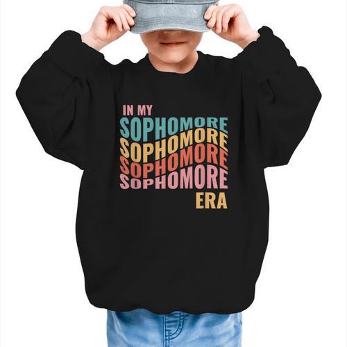 In My Sophomore Era High School 10th Grade Back To School Graphic Kid Sweatshirt - Savourry