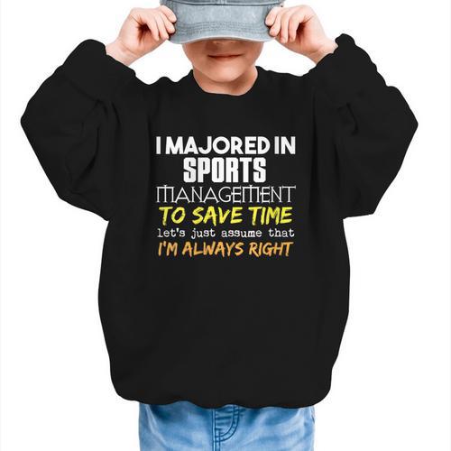 Sports Management Major For Back To School Graphic Kid Sweatshirt - Savourry