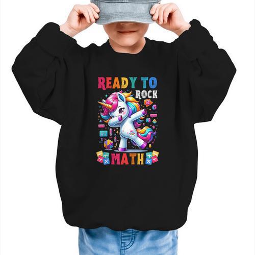 Student Back To School Math Squad Kids Girls Smarter Unicorn Graphic Kid Sweatshirt - Savourry