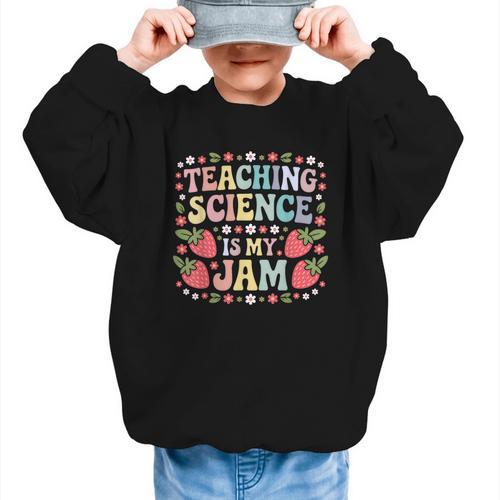 Teaching Science Is My Jam Retro Back To School Strawberry Graphic Kid Sweatshirt - Savourry