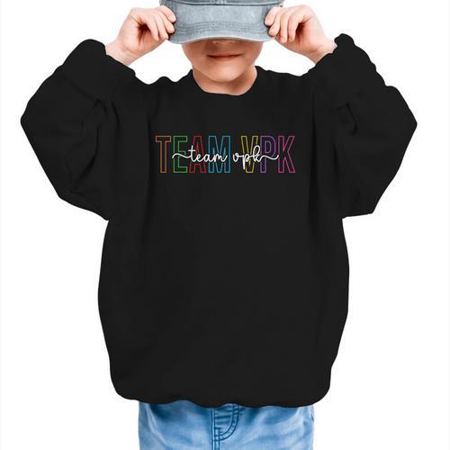 Team VPK Squad First Day Of VPK Back To School VPK Graphic Kid Sweatshirt - Savourry