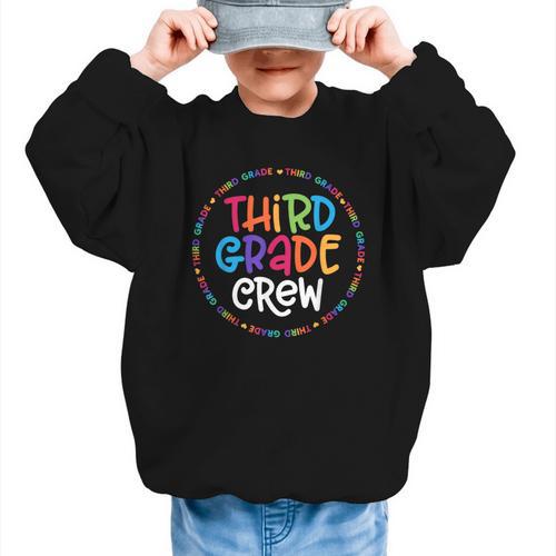 Third Grade Crew Back To School Matching Tee For 3rd Grade Graphic Kid Sweatshirt - Savourry