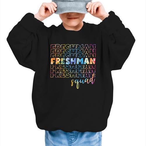 Tie Dye Freshman Squad 9th Grade Back To School High School Graphic Kid Sweatshirt - Savourry