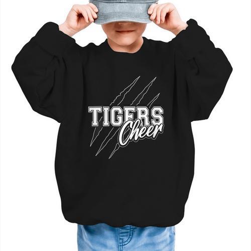 Tigers Cheer Back To School Cheerleading Team Spirit Graphic Kid Sweatshirt - Savourry