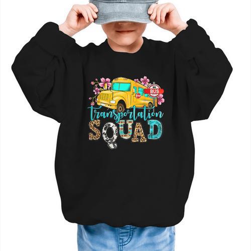 Transportation Squad Bus Driver School Bus Back To School Graphic Kid Sweatshirt - Savourry