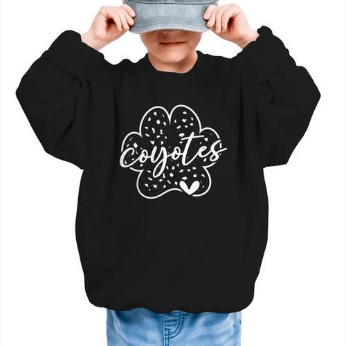 Vintage Coyotes Team Pride School Spirit Back To School Graphic Kid Sweatshirt - Savourry
