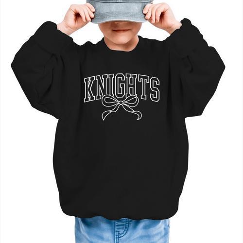 Vintage Knights Back To School Team Spirit Graphic Kid Sweatshirt - Savourry