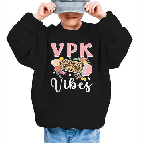 VPK Vibes First Day Of VPK Back To School Graphic Kid Sweatshirt - Savourry