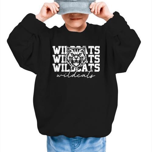 Wildcats School Spirit Fan Team Back To School Graphic Kid Sweatshirt - Savourry