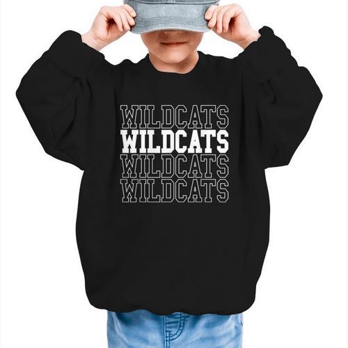 Wildcats School Spirit Team Back To School Graphic Kid Sweatshirt - Savourry