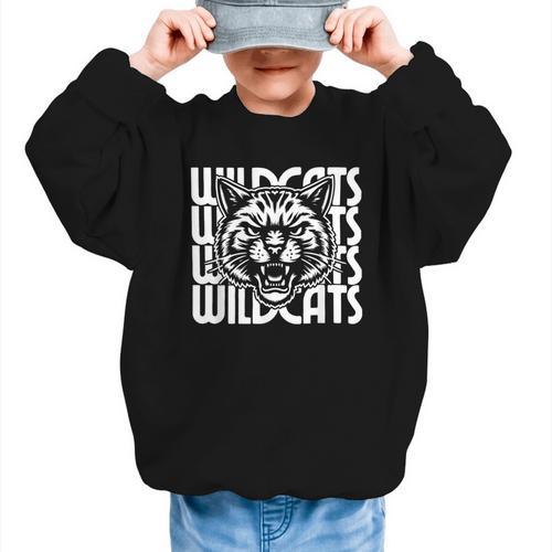 Wildcats School Spirit Team Wildcat Go Back To School Graphic Kid Sweatshirt - Savourry