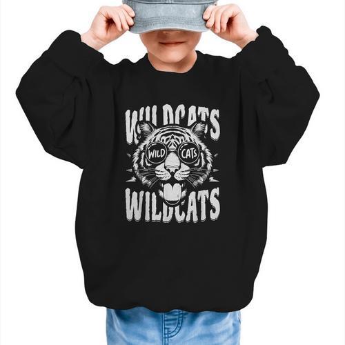 Wildcats School Sports Fan Team Spirit Back To School Graphic Kid Sweatshirt - Savourry