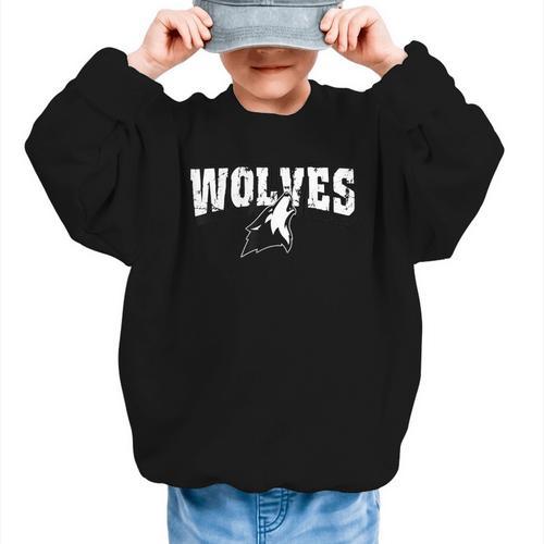 Wolves Back To School Spirit Graphic Kid Sweatshirt - Savourry