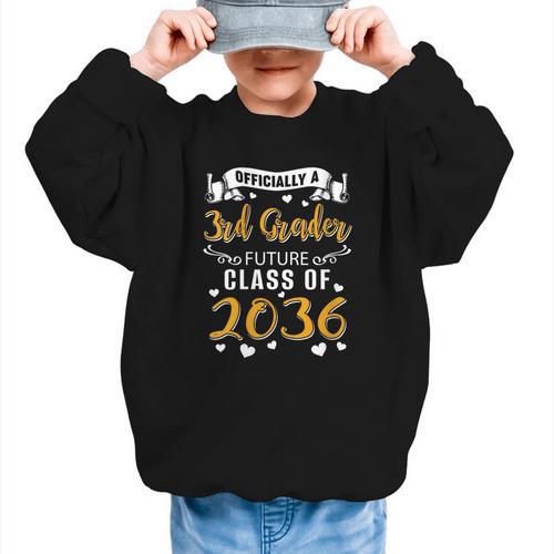 Women's Officially a 3rd Grader Future Class Of 2036 Back To School Graphic Kid Sweatshirt - Savourry