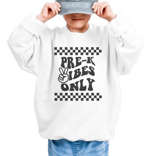 1st Day Of Prek Vibes Only Girls Back To School Pre K Boys Graphic Kid Sweatshirt - Savourry