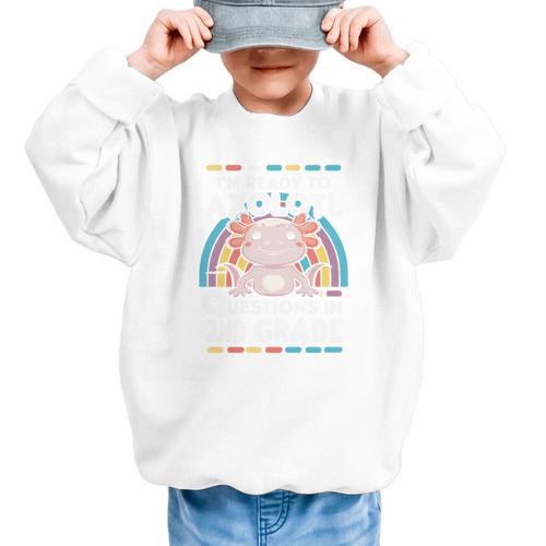 2nd Grade Axolotl Questions Back To School Graphic Kid Sweatshirt - Savourry