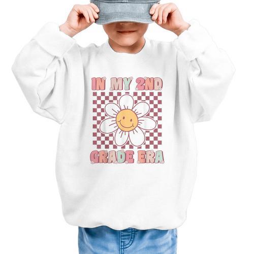 In My 2nd Grade Era Cute Groovy Second Grade Back To School Graphic Kid Sweatshirt - Savourry