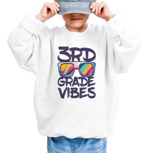 3rd Grade Vibes Shirt Back To School Third Grade Boy Girl Graphic Kid Sweatshirt - Savourry
