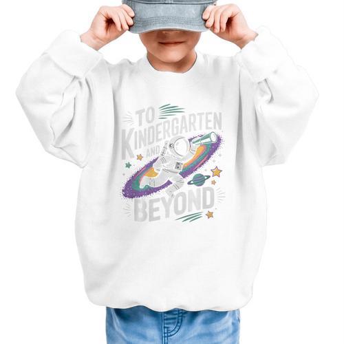 Back To School To Kindergarten And Beyond Astronaut In Space Premium Tri-Blend Graphic Kid Sweatshirt - Savourry