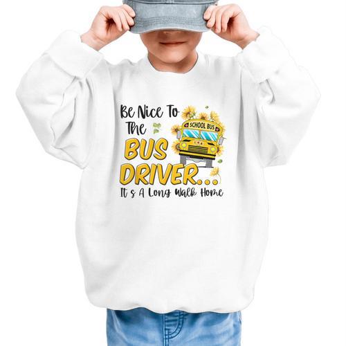 Back To School Be Nice To The Bus Driver Magic School Bus Graphic Kid Sweatshirt - Savourry