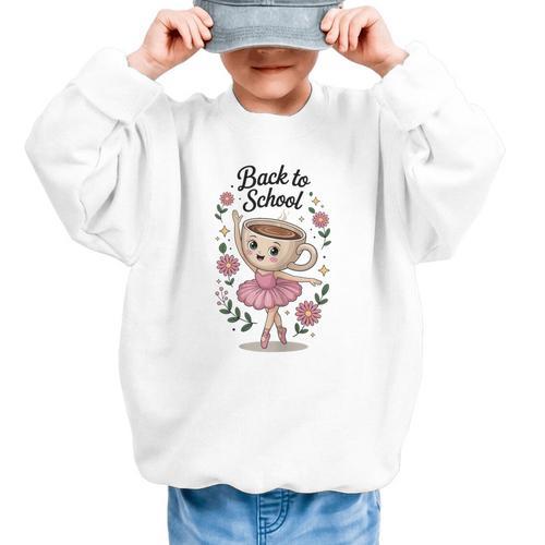 Ballerina Cappuccina Girls Italian Brainrot Back To School Graphic Kid Sweatshirt - Savourry