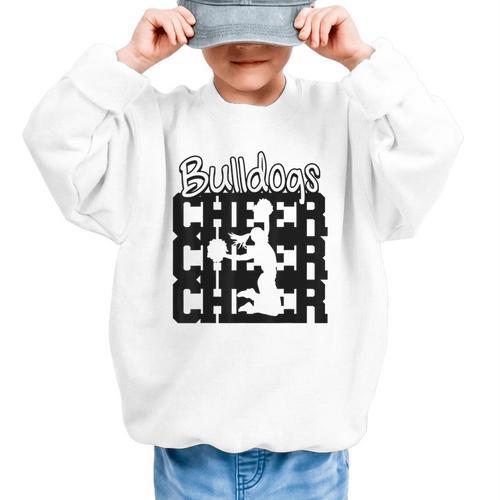 Bulldogs Cheer Back To School Cheerleading Spirit Graphic Kid Sweatshirt - Savourry