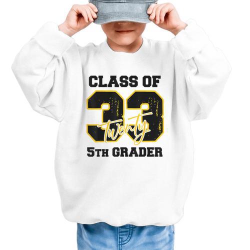 Class Of 2033 5th Grader Elementary School Back To School Graphic Kid Sweatshirt - Savourry