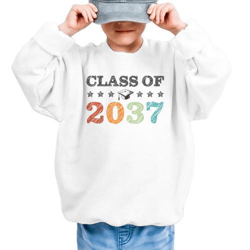 Class Of 2037 Grow With Me Back To School Graduation Graphic Kid Sweatshirt - Savourry