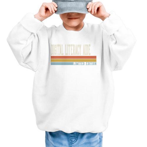 Digital Literacy Aide Week Retro Vintage Back To School Day Premium Tri-Blend Graphic Kid Sweatshirt - Savourry
