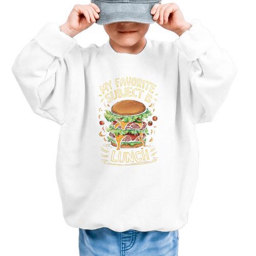 My Favorite Subject Is Lunch Hamburger Back To School Premium Tri-Blend Graphic Kid Sweatshirt - Savourry