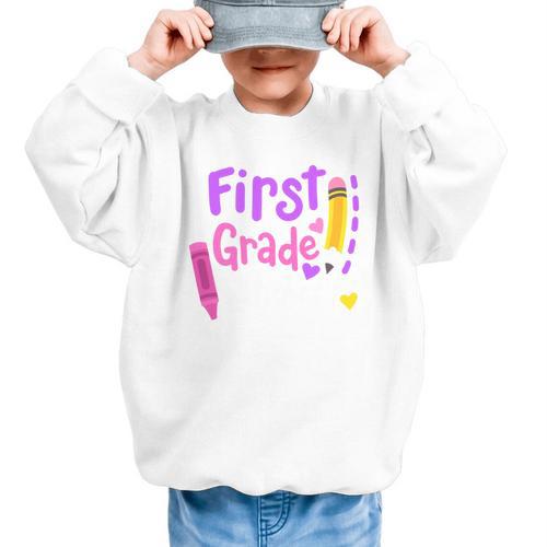 First Grade Diva Welcome Back To School 1st Grade Kids Performance Graphic Kid Sweatshirt - Savourry