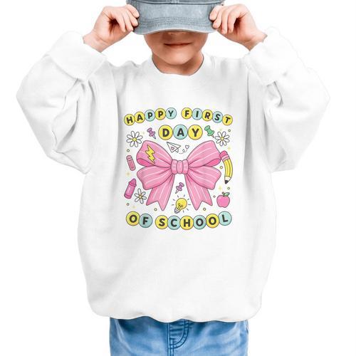 Friendship Bracelet Coquette Bow Back To School Girl Kids Graphic Kid Sweatshirt - Savourry