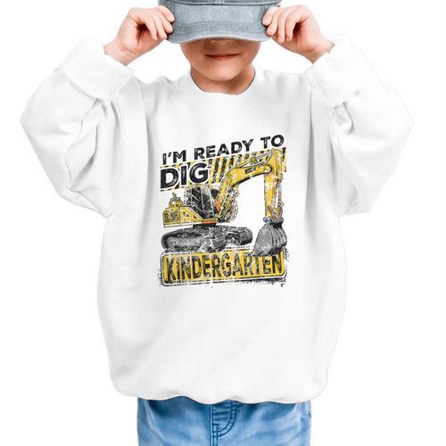 I'm Ready To Dig Kindergarten Back To School Excavator Graphic Kid Sweatshirt - Savourry