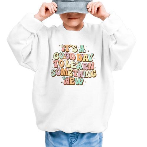 It's A Good Day To Learn Something New Retro Back To School Premium Tri-Blend Graphic Kid Sweatshirt - Savourry