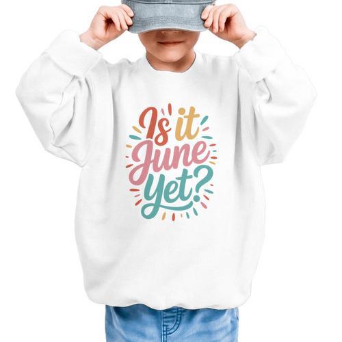 Is It June Yet Back To School Student Groovy Kids Premium Tri-Blend Graphic Kid Sweatshirt - Savourry