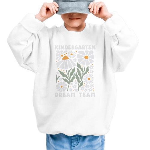 Kindergarten Dream Team First Day Back To School Boho Flower Performance Graphic Kid Sweatshirt - Savourry