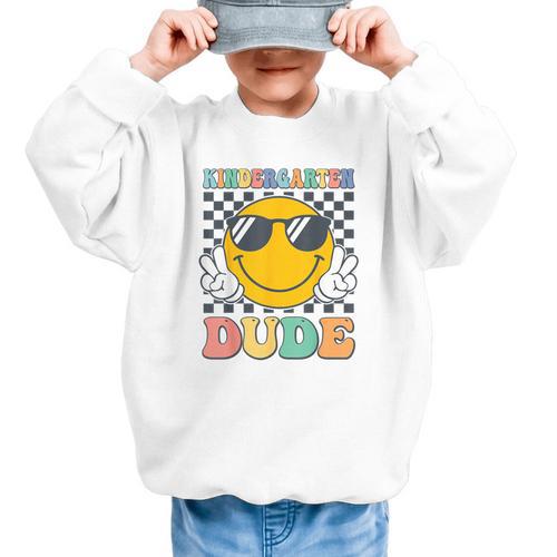 Kindergarten Dude First Day Of Kindergarten Back To School Graphic Kid Sweatshirt - Savourry