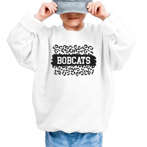 Leopard Bobcats School Spirit Fan Team Back To School Graphic Kid Sweatshirt - Savourry