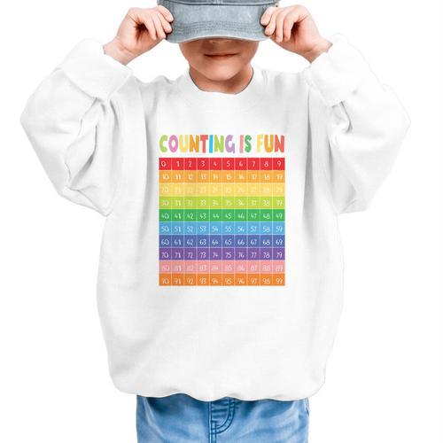 Numbers Learning Cute Numbers 0-100 Back To School Counting Graphic Kid Sweatshirt - Savourry