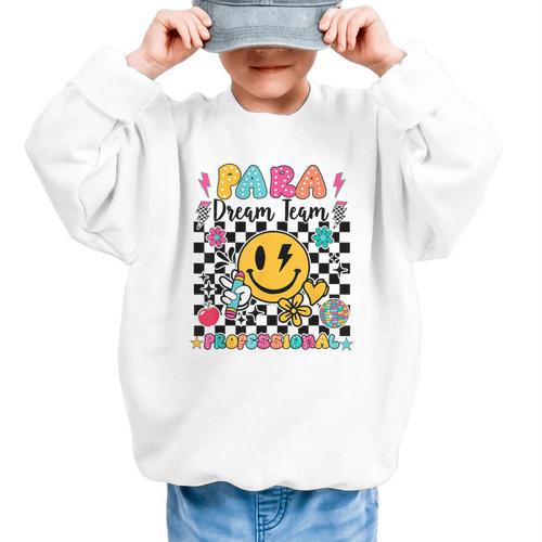 Para Dream Team Paraprofessional First Day Back To School Graphic Kid Sweatshirt - Savourry