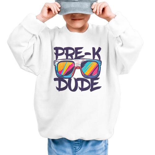 Pre-K Dude Shirt Graduation Back To School PreK Boy Girl Graphic Kid Sweatshirt - Savourry