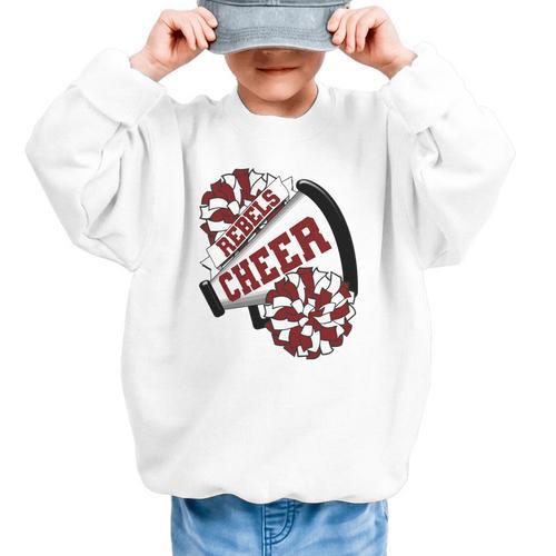 Rebels Cheer Back To School Cheerleading Spirit M Performance Graphic Kid Sweatshirt - Savourry