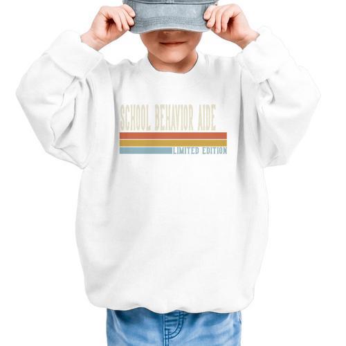 School Behavior Aide Week Retro Vintage Back To School Day Premium Tri-Blend Graphic Kid Sweatshirt - Savourry