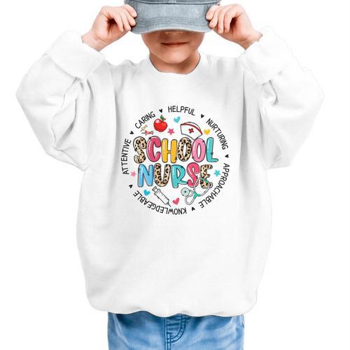 School Nurse Appreciation Back To School Nurse For Women Graphic Kid Sweatshirt - Savourry