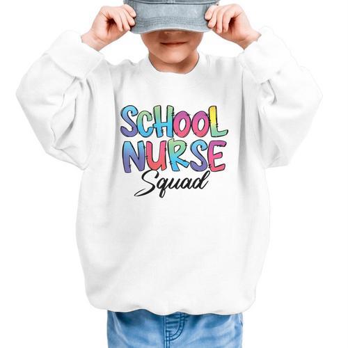 School Nurse Squad Tie Dye Back To School Appreciation Graphic Kid Sweatshirt - Savourry
