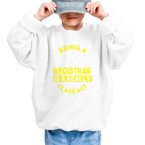 School Registry Student Enrollment Back To School Registrar Premium Graphic Kid Sweatshirt - Savourry