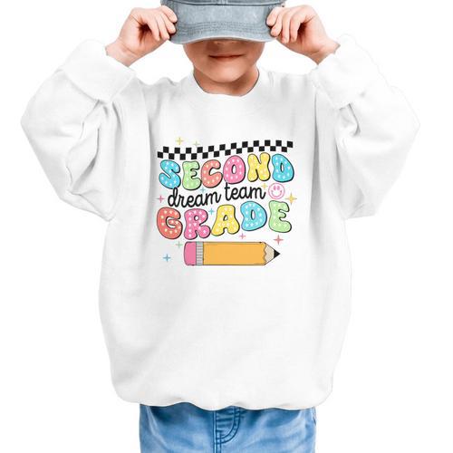 Second Grade Dream Team Back To School First Day Of School Performance Graphic Kid Sweatshirt - Savourry