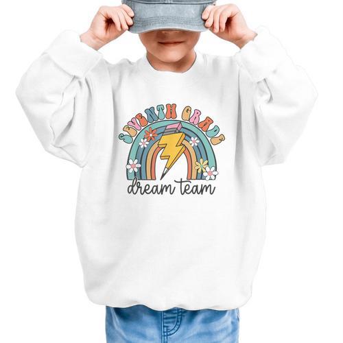 Seventh Grade Dream Team 1st Day Of 7th Grade Back To School Graphic Kid Sweatshirt - Savourry
