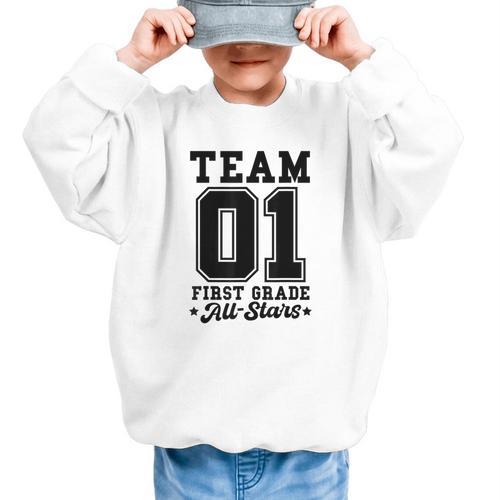 Team 1st Grade All-Stars Back To School Sports Jersey Graphic Kid Sweatshirt - Savourry